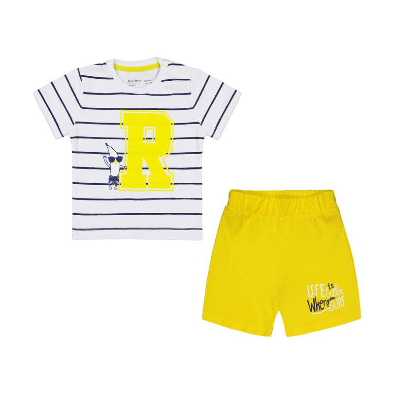 ست تی شرت و شلوارک نوزادی پسرانه روح مدل 2181101-1