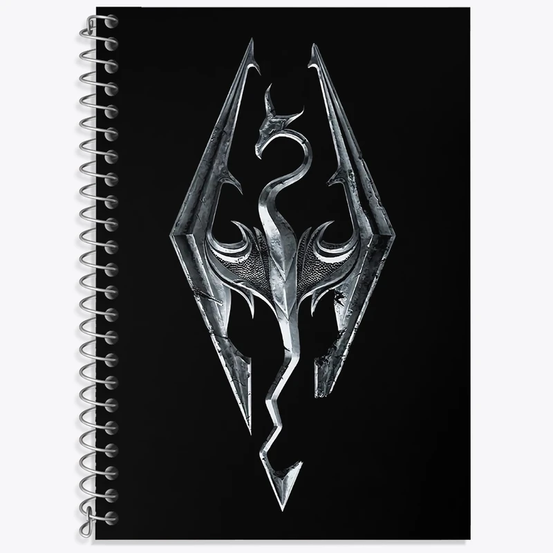 دفتر زبان 50 برگ خندالو مدل دو خط طرح بازی اسکایریم (Skyrim) کد 32759