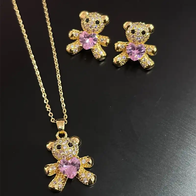 نیم ست زنانه مدل خرس قلبی