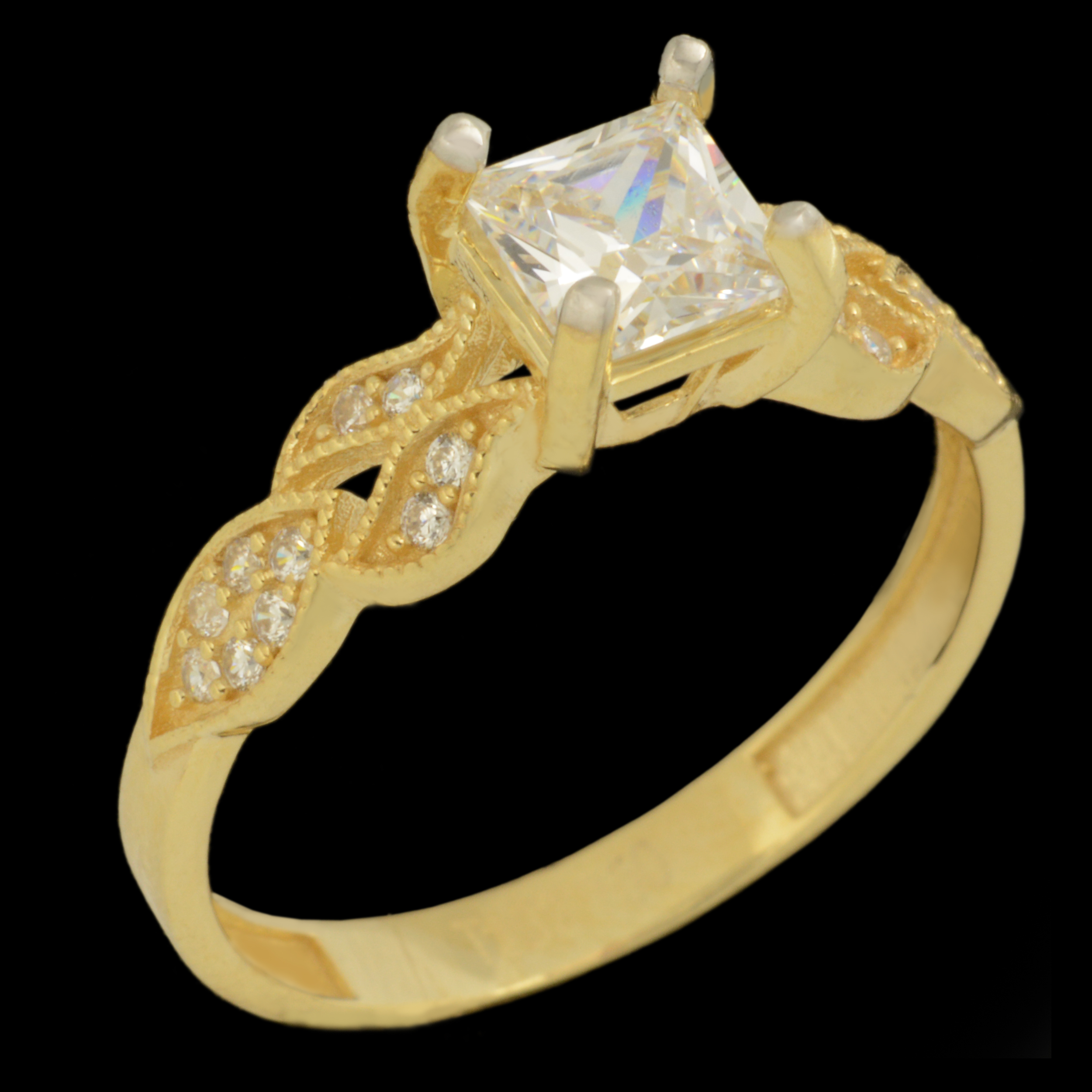 انگشتر طلا 18 عیار زنانه طلای مستجابی مدل سولیتر کد 6701