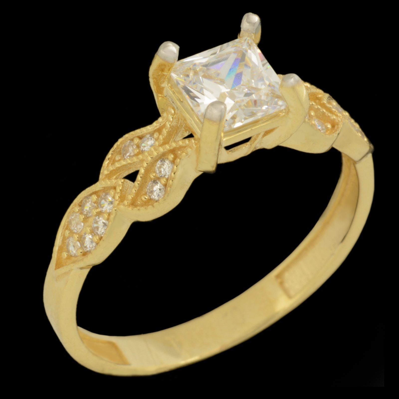 انگشتر طلا 18 عیار زنانه طلای مستجابی مدل سولیتر کد 6701 -  - 1