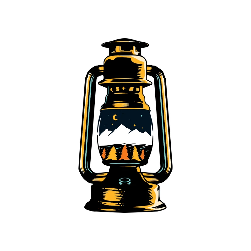 برچسب لپ تاپ پویا مارکت طرح فانوس شب کد 1955