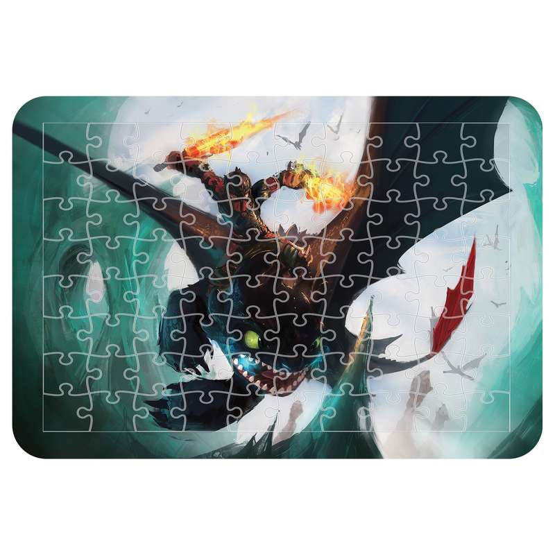 پازل 54  تکه اطلس آبی طرح کارتون چگونه اژدهای خود را تربیت کنیم  مدل P1490