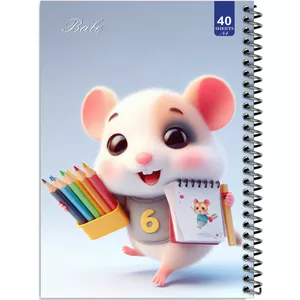 دفتر نقاشی 40 برگ انتشارات بله طرح موش کوچولو و مداد رنگی کد A4-K315