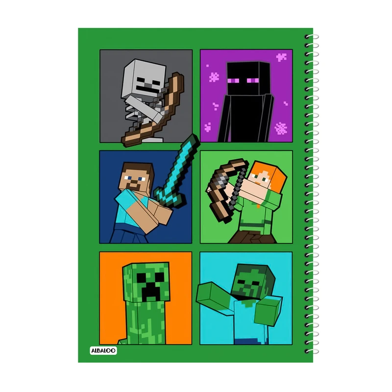 دفتر مشق 50 برگ آلبالو طرح ماینکرافت کد 2370