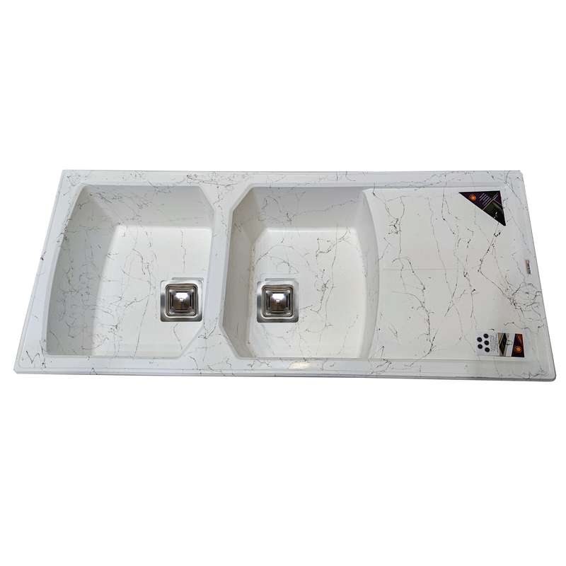 سینک ظرفشویی گرانیت توکار دو لگنه پارادایز مدل Vincenzo-401-WBG سینک ظرفشویی گرانیت توکار دو لگنه پارادایز مدل Vincenzo-401-WBG