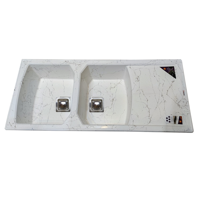 سینک ظرفشویی گرانیت توکار دو لگنه پارادایز مدل Vincenzo-401-WBG سینک ظرفشویی گرانیت توکار دو لگنه پارادایز مدل Vincenzo-401-WBG