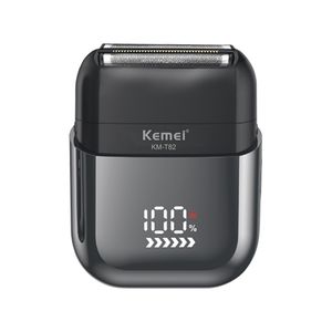 ماشین اصلاح موی صورت کیمی مدل KM-T82 با تیغه استیل ضدزنگ، اصلاح فویلی و صفر زن، ضدآب، طراحی ارگونومیک، مناسب استفاده خشک و مرطوب، نمایشگر وضعیت باتری، موتور با سرعت 7500 دور در دقیقه، شارژ با کابل USB
