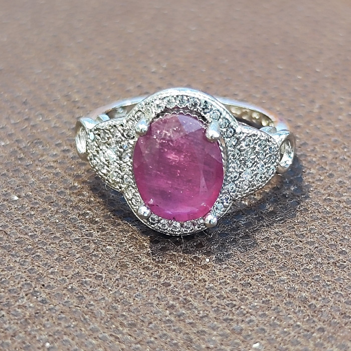 انگشتر نقره زنانه مدل یاقوت سرخ آفریقایی کد 504