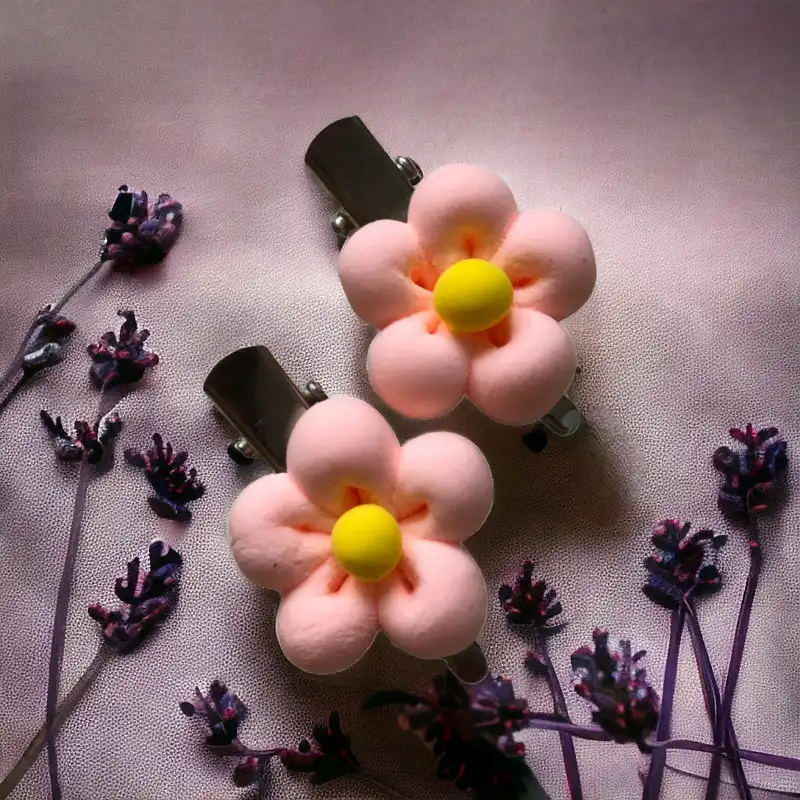 گیره مو زنانه طرح شکوفه بسته دو عددی