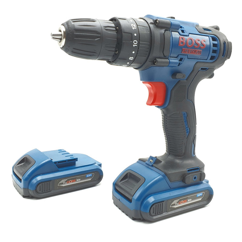 دریل پیچ گوشتی شارژی چکشی باس مدل CORDLESS_DRILL مجموعه 28 عددی