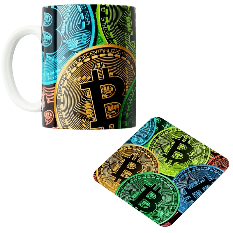 ماگ پاد آفرین مدل بیت کوین تریدر ارز دیجیتال کریپتو فارکس کد PZ372 به همراه زیرلیوانی