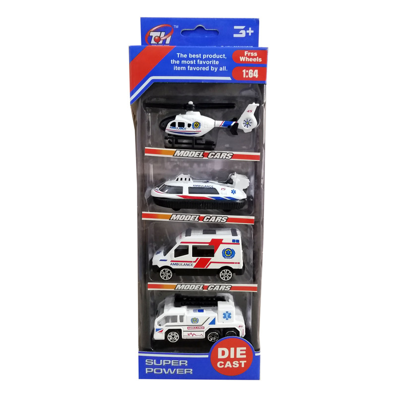 ماشین بازی طرح اورژانس مدل super power کد h004 مجموعه 4 عددی