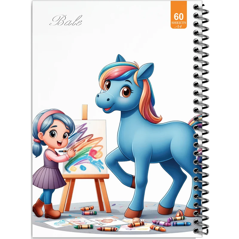 دفتر نقاشی 60 برگ انتشارات بله طرح فانتزی پونی کد A4-O166