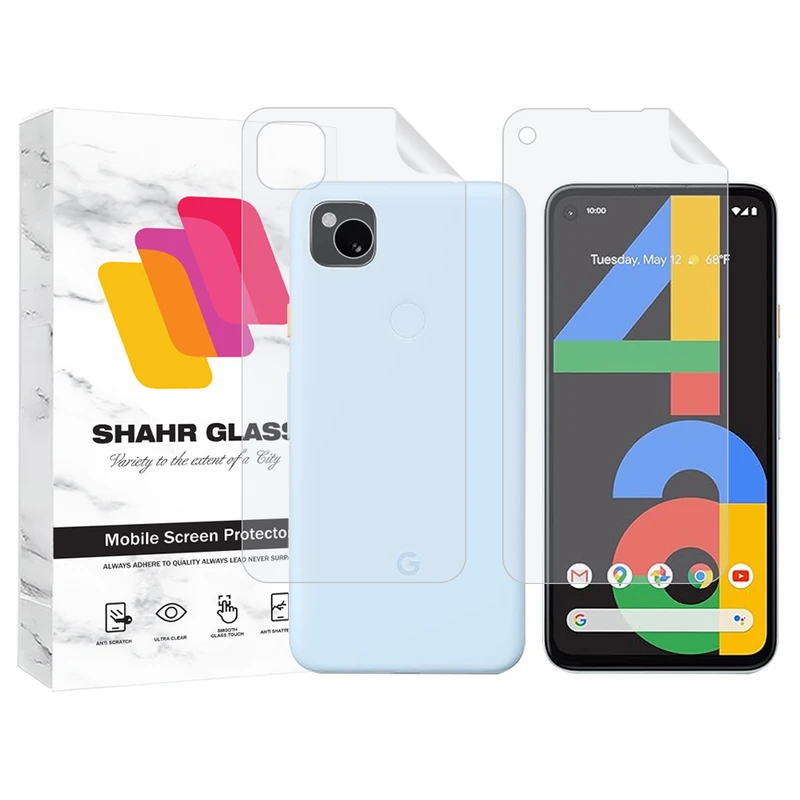 محافظ صفحه نمایش شهر گلس مدل MTNANFBSH مناسب برای گوشی موبایل گوگل Pixel 4a به همراه محافظ پشت گوشی