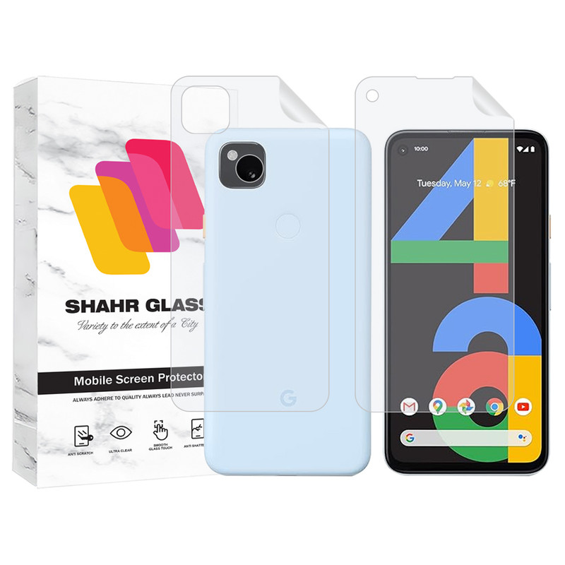 محافظ صفحه نمایش شهر گلس مدل MTNANFBSH مناسب برای گوشی موبایل گوگل Pixel 4a به همراه محافظ پشت گوشی