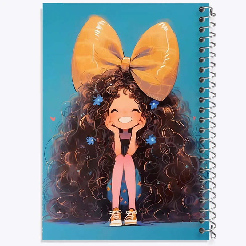 دفتر مشق 100 برگ خندالو طرح دختر مو فرفری کد N5794