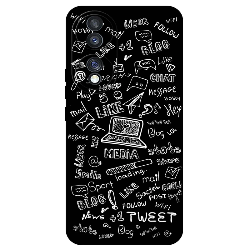 کاور مگافون طرح رسانه های اجتماعی مدل 1898 مناسب برای گوشی موبایل آنر 70       