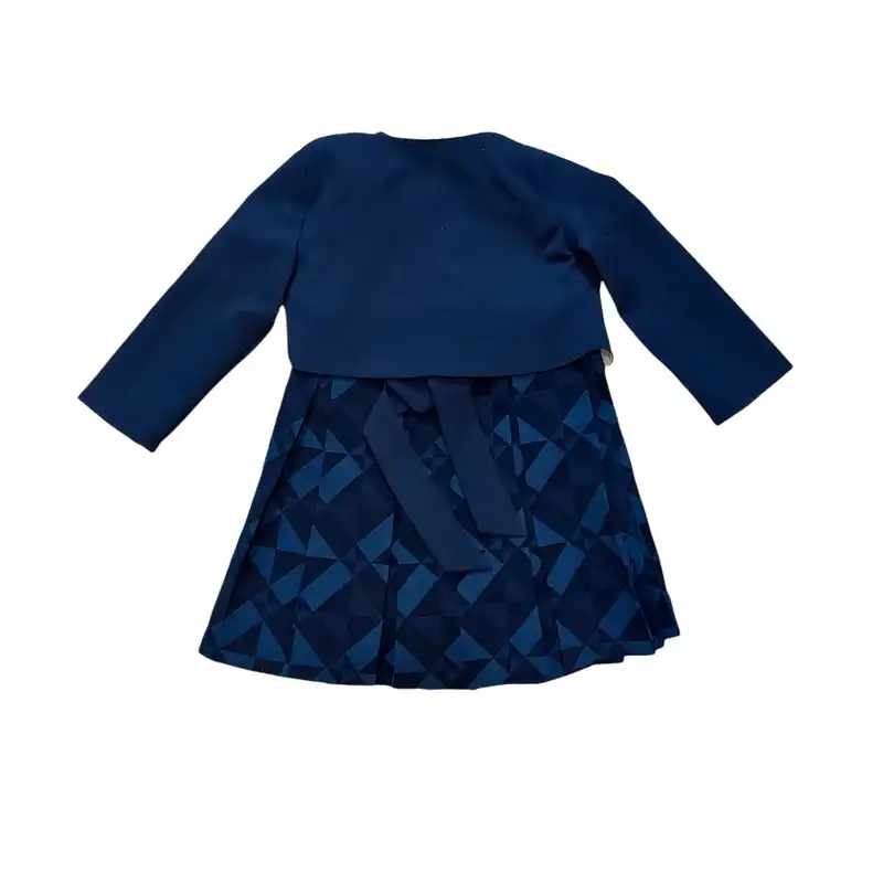 ست کت و سارافون دخترانه مدل  ASH573 رنگ سورمه ای