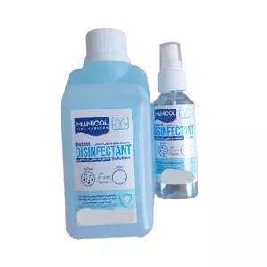 محلول ضدعفونی کننده مانی کل مدل DISINFECTANT حجم 500 میلی لیتر ب همراه اسپری ضد عفونی کننده حجم 100 میلی لیتر