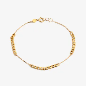 دستبند زنجیری طلا 18 عیار زنانه میو گلد مدل DG-BR104