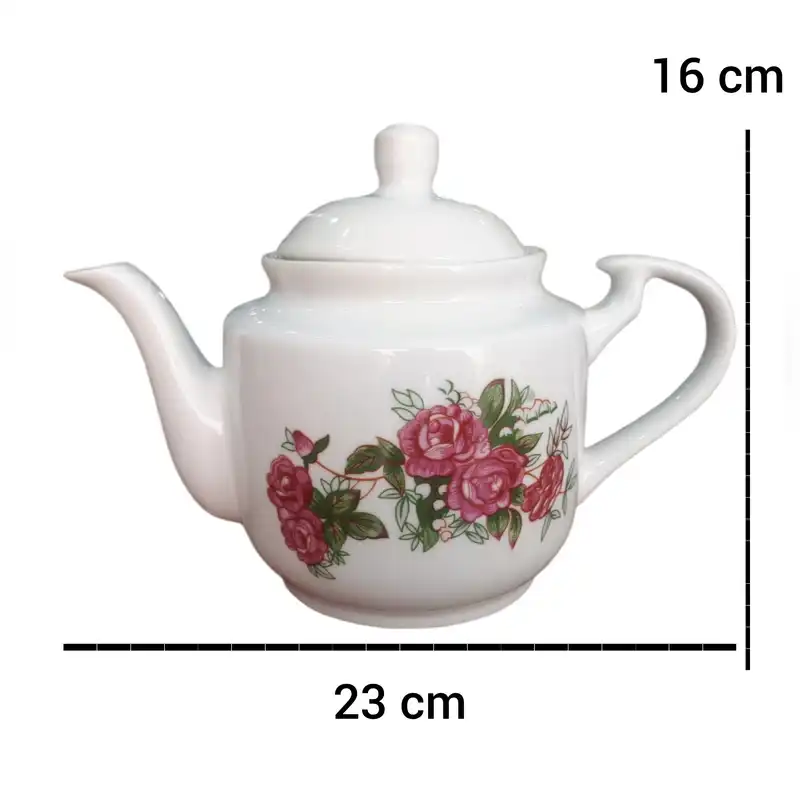 قوری مرجان مدل گل سرخ کد 5