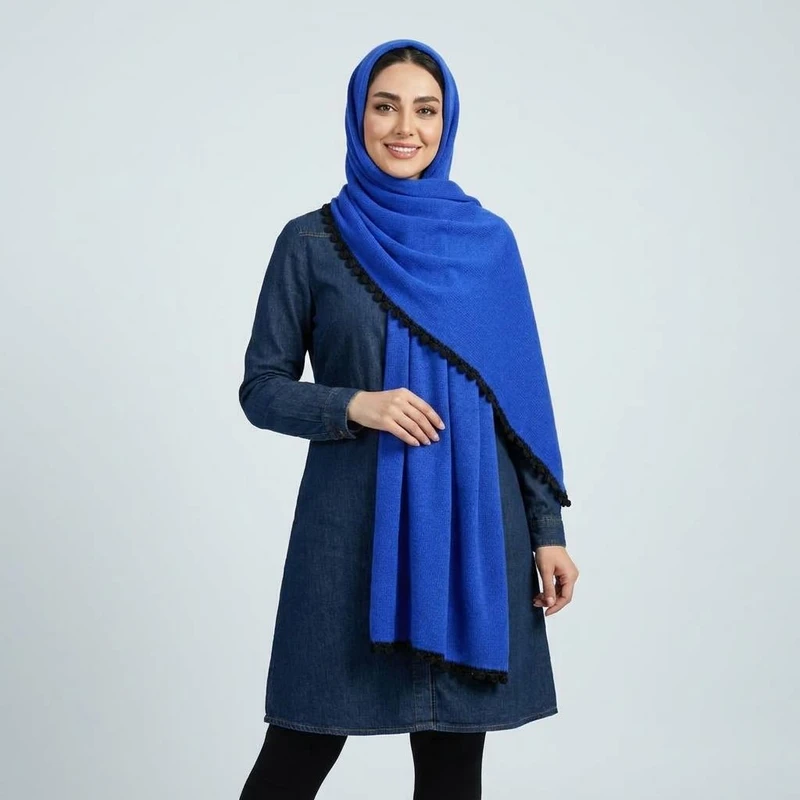 شال الیاف نخی زنانه مدل Mahgoly5312 با طول و عرض 188*55 سانتی‌متر