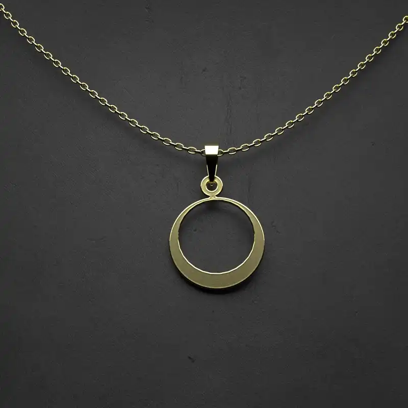 گردنبند طلا 18 عیار زنانه مدوپد مدل دایره کد BB2-1-1244