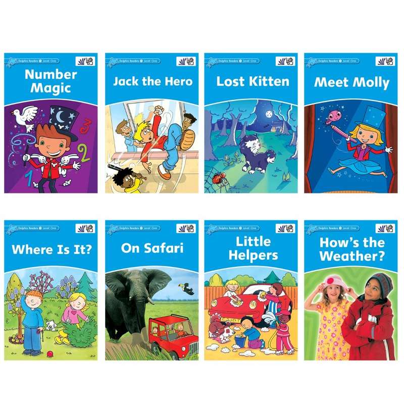 کتاب Dolphin Readers 1 اثر جمعی از نویسندگان انتشارات رهنما 8 جلدی کتاب Dolphin Readers 1 اثر جمعی از نویسندگان انتشارات رهنما 8 جلدی