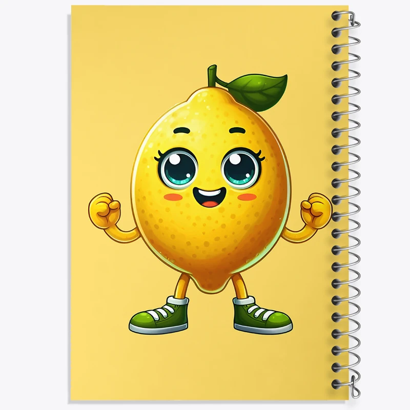 دفتر شطرنجی 50 برگ خندالو طرح لیمو ترش بامزه کد F7672