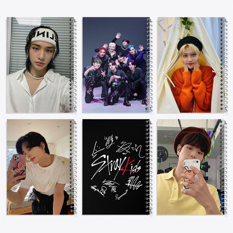 دفتر مشق 50 برگ خندالو طرح استری کیدز (Stray Kids) کد 784 مجموعه 6 عددی