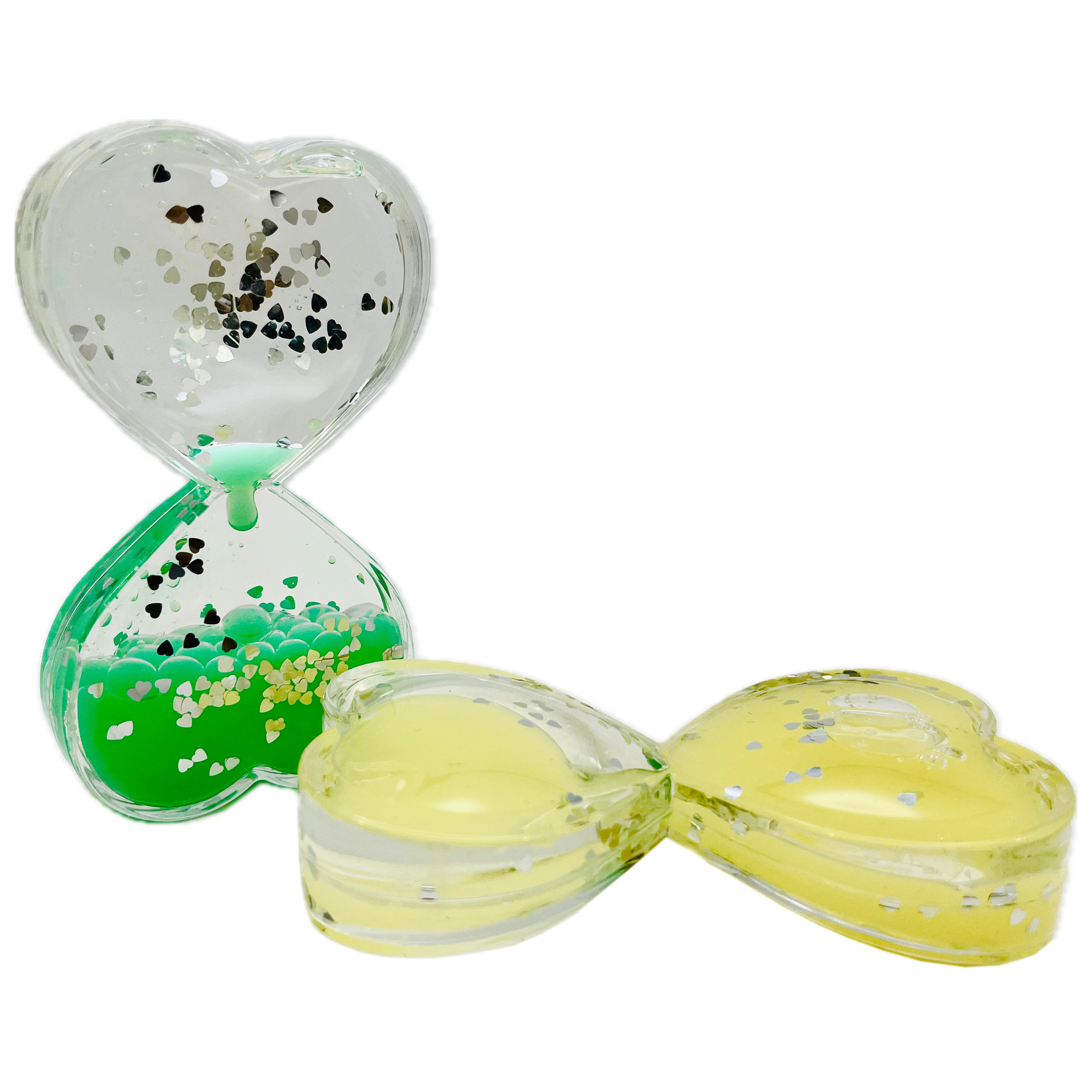 ساعت شنی مدل ژله ای روغنی طرح قلب پاستیلی کد 00377.378