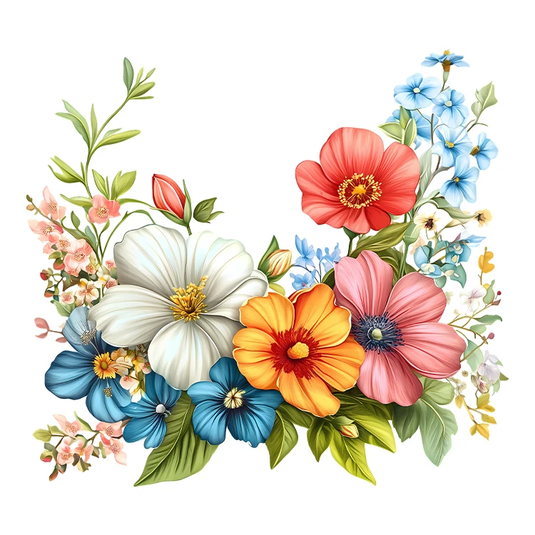 استیکر پارچه و لباس پاد آفرین مدل کارتونی طرح گل کد S5677