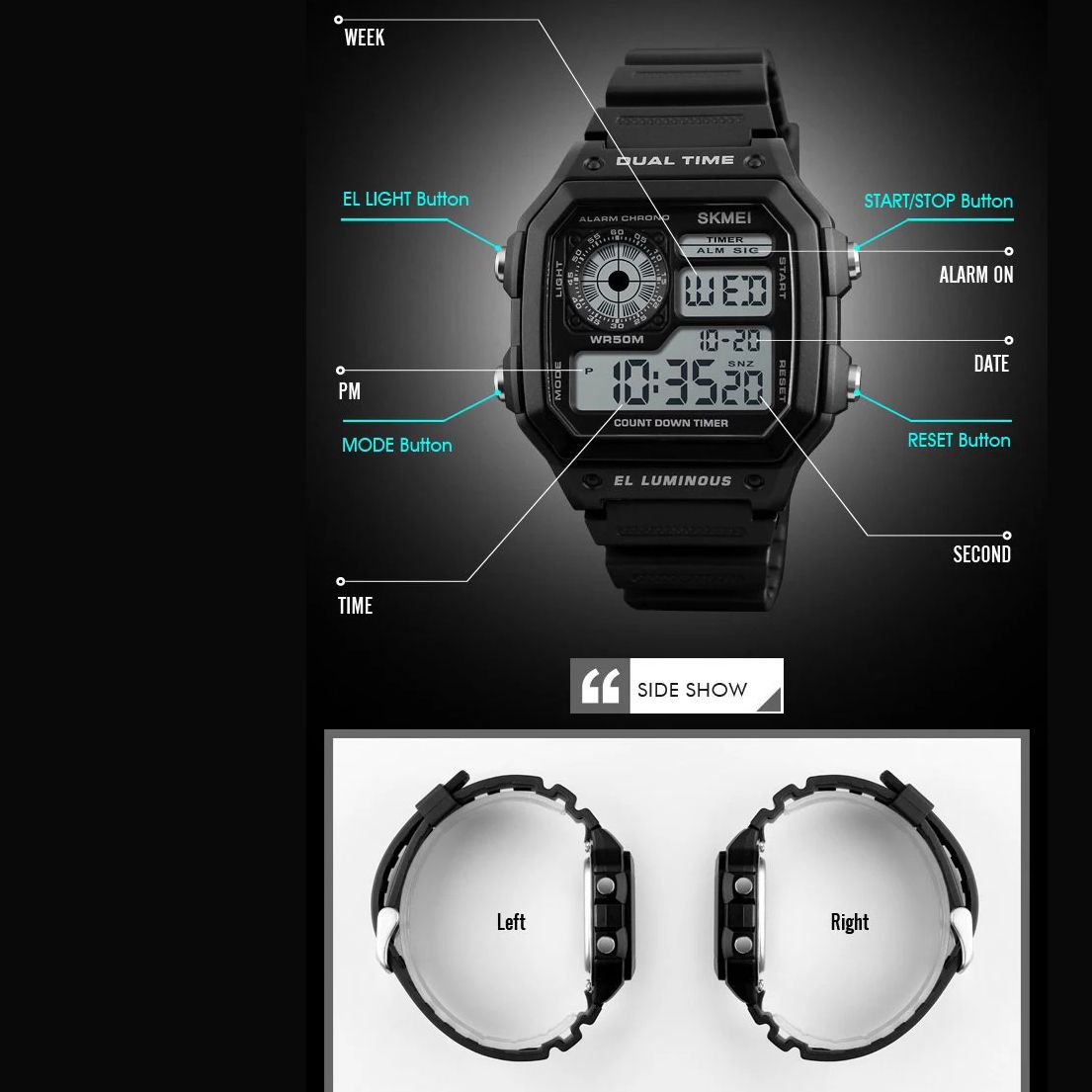 ساعت مچی دیجیتال مردانه اسکمی مدل 1299blc -  - 7