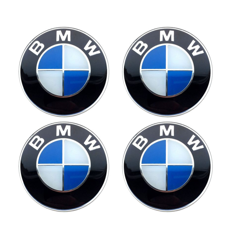 آرم کاپ رینگ خودرو آراکس یدک مدل AY-3484 طرح بی ام و BMW بسته 4 عددی