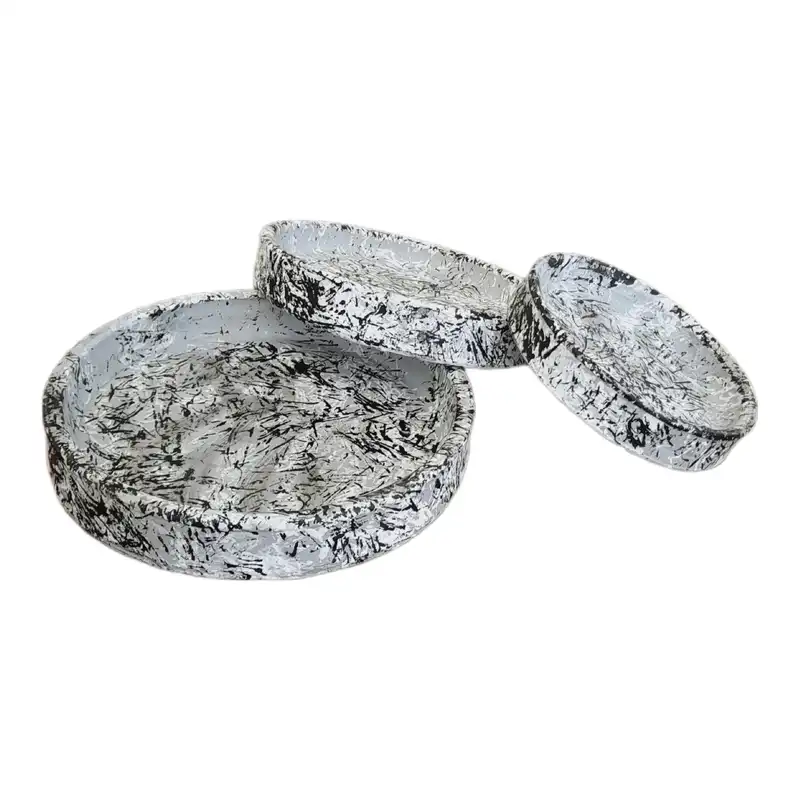 زیر گلدانی سفالی مدل پتینه کد s3024 مجموعه 3 عددی