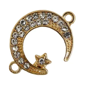 آویز دستبند مدل ماه و ستاره نگین دار AD 488