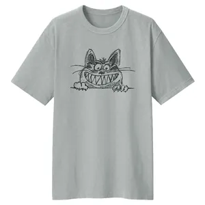 تی شرت لانگ آستین کوتاه  زنانه مدل CAT  کد LL116 رنگ طوسی