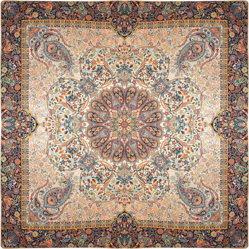 رومیزی ترمه نگین خاتم یزد طرح افشاری کد LMSR