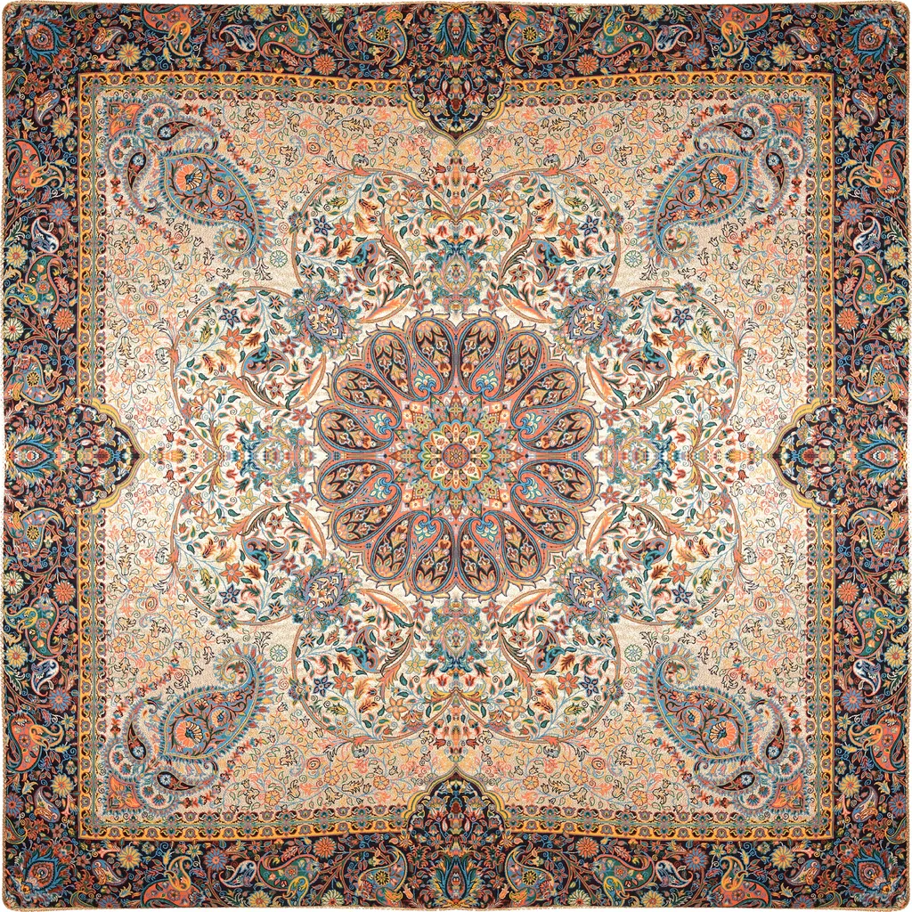 رومیزی ترمه نگین خاتم یزد طرح افشاری کد LMSRM2