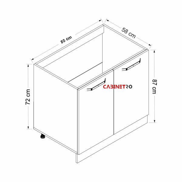 کابینت زیر سینک فلفور کابینت مدل 80 cm