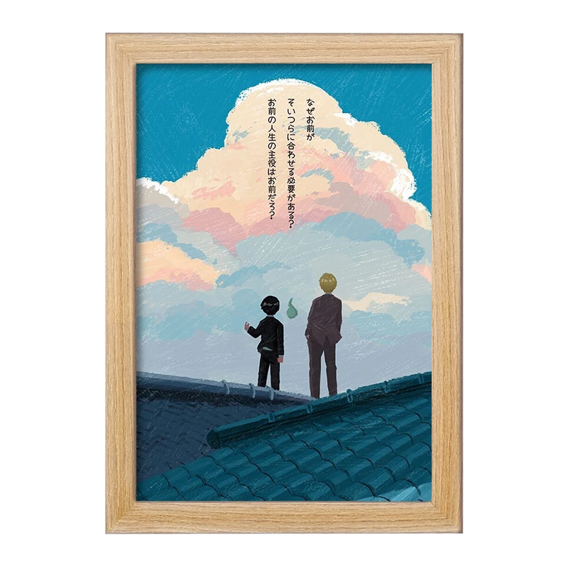 تابلو خندالو مدل اراتاکا و شییکو انیمه موب سایکو Mob Psycho 100 کد 24429