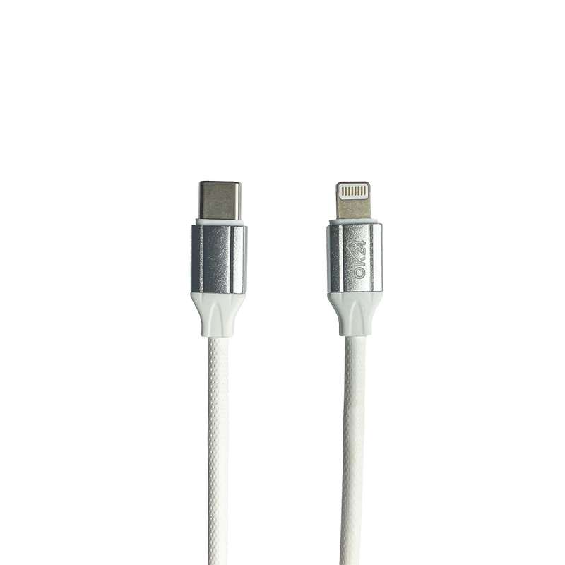 کابل تبدیل USB-C به لایتنینگ اوکی 24 مدل TCL Fast Charge طول 1 متر