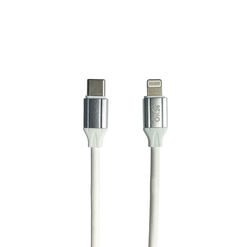 کابل تبدیل USB-C به لایتنینگ اوکی 24 مدل TCL Fast Charge طول 1 متر