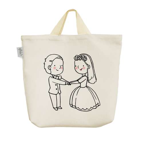 ساک خرید خندالو مدل عروس و داماد کد 3219