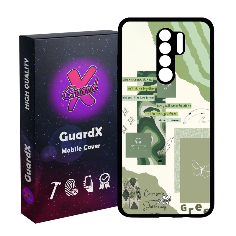 کاور گارد ایکس طرح سبز مدل Glass10650 مناسب برای گوشی موبایل شیائومی Redmi 9/Redmi 9 Prime/Poco M2