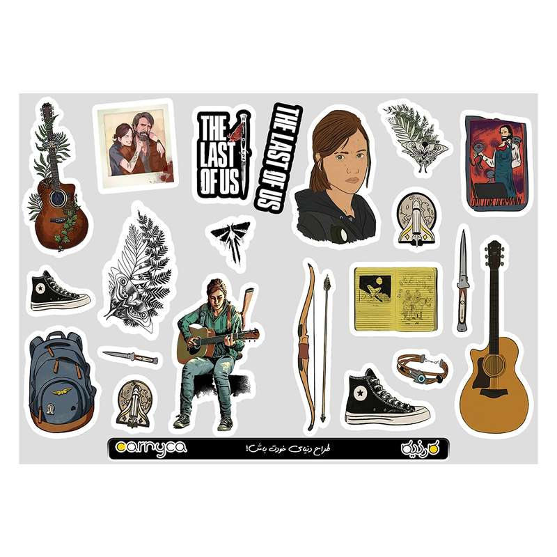 استیکر لپ تاپ و موبایل کارنیکا طرح بازی لست آف آس مدل 2 The Last of Us کد 111236 مجموعه 21 عددی