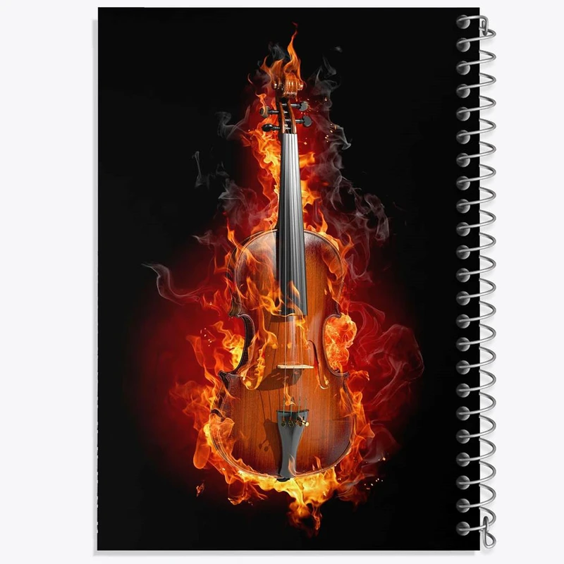 دفتر شطرنجی 50 برگ خندالو طرح ویولن Violin کد 27960