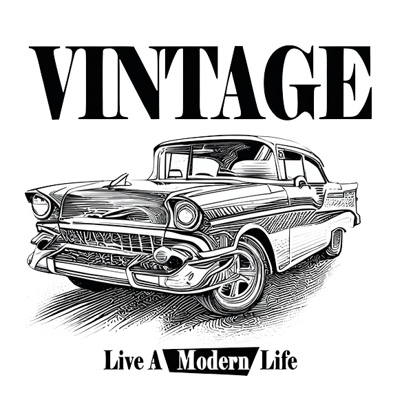 استیکر پارچه و لباس پاد آفرین طرح ماشین کلاسیک کد 3207