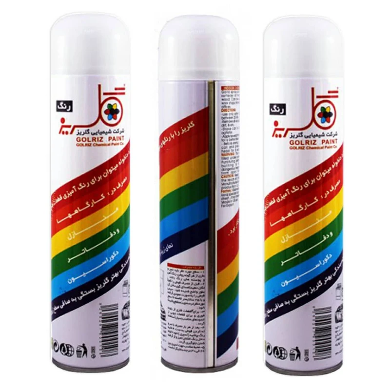اسپری رنگ سفید گلریز مدل براق 300 میلی لیتر بسته 3 عددی